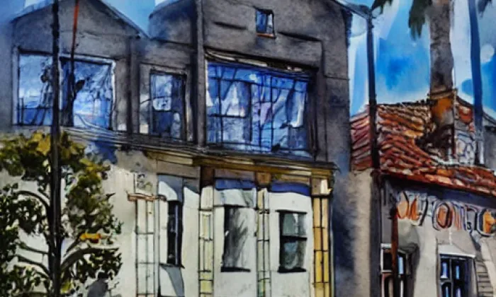 Kostel Čtrnácti svatých pomocníků (Krompach) – akvarel