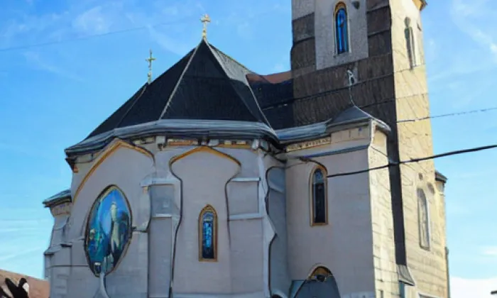 Kostel Archanděla Michaela (Moravský Kočov) – akvarel