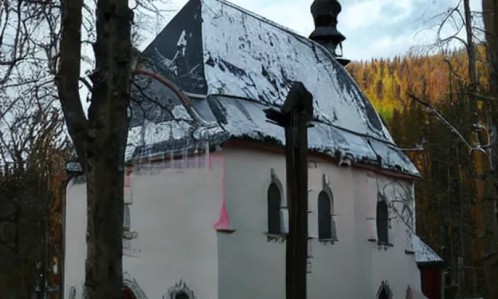 Kostel Božího Těla (Bludov) – zima