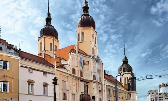 Kostel Jména Ježíš v Telči – akvarel
