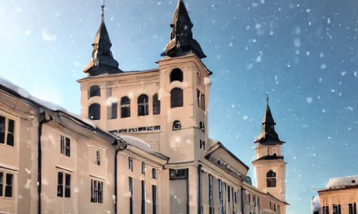 Kostel Jména Ježíš v Telči – winter