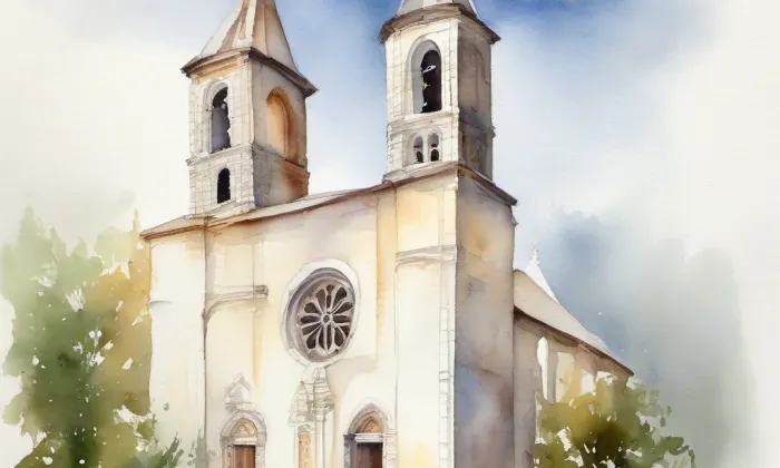 Kostel Jména Panny Marie (Děčín) – akvarel