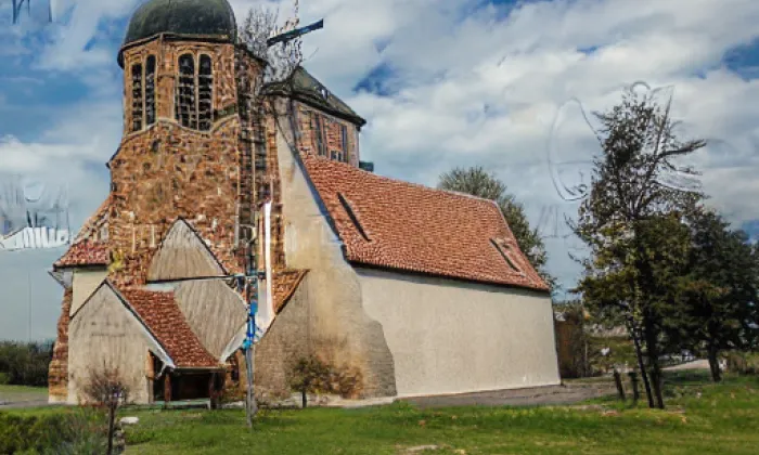 kostel kláštera Koruny Panny Marie – akvarel