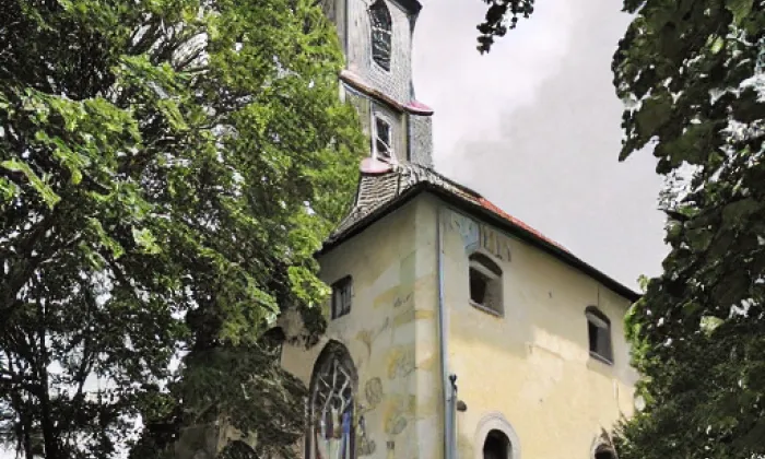 kostel Nalezení svatého Kříže (Korkusova Huť) – akvarel