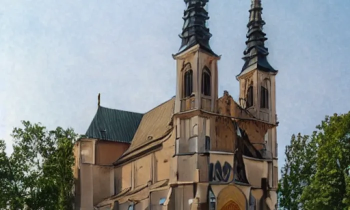 Kostel Nalezení svatého Kříže (Litomyšl-Město) – akvarel