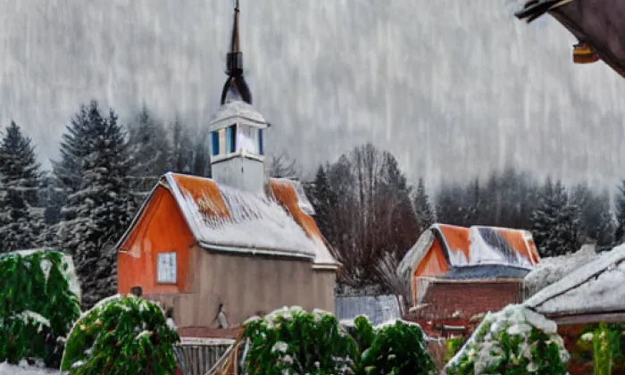 Kostel Nanebevstoupení Páně v Borotíně – winter