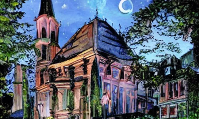 kostel Nanebevzetí Panny Marie (Křižanovice) – noc