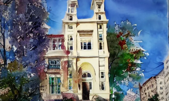 Kostel Nanebevzetí Panny Marie (Mariánské Lázně) – akvarel