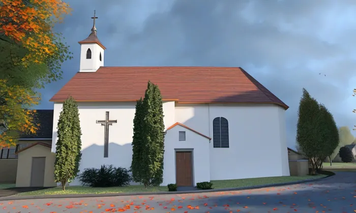 kostel Nanebevzetí Panny Marie (Milíčovice) – autumn
