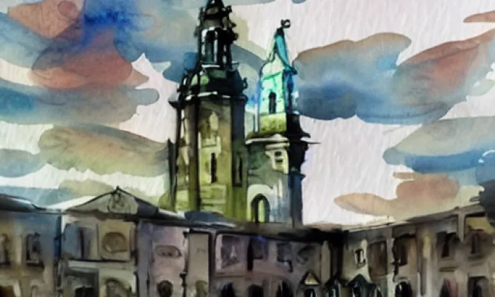 Kostel Nanebevzetí Panny Marie (Nový Jičín) – akvarel