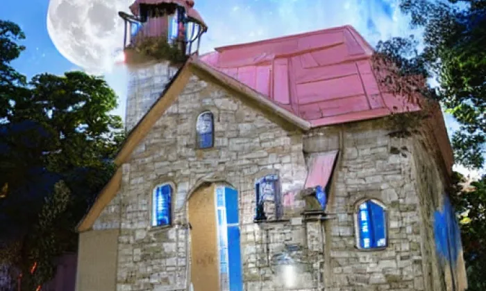 kostel Nanebevzetí Panny Marie (Nové Valteřice) – noc