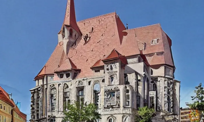 Kostel Nanebevzetí Panny Marie (Poběžovice) – akvarel