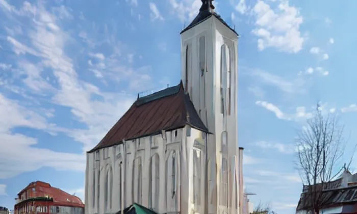 kostel Nanebevzetí Panny Marie (Unkovice) – akvarel