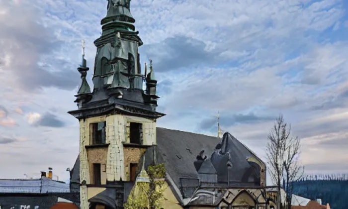kostel Nanebevzetí Panny Marie v Ústí nad Labem – akvarel