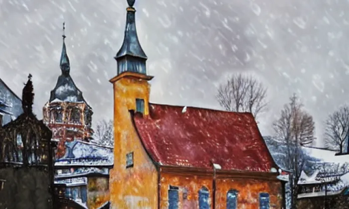 Kostel Nanebevzetí Panny Marie v Doubici – winter