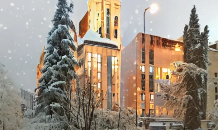 kostel Narození Panny Marie (Dašice) – winter