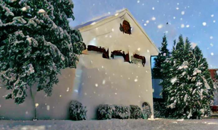 Kostel Narození Panny Marie (Lochenice) – winter