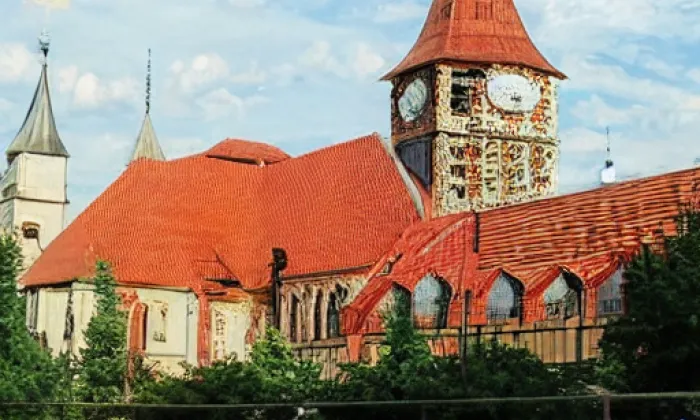 kostel Narození Panny Marie (Průhonice) – akvarel