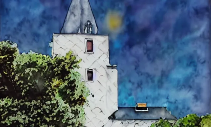 kostel Narození Panny Marie (Starý Bohumín) – akvarel