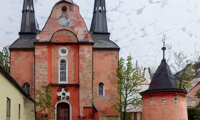 kostel Narození Panny Marie (Strašín) – noc