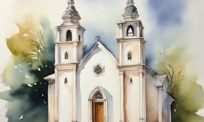 Kostel Narození Panny Marie (Třebenice) – akvarel