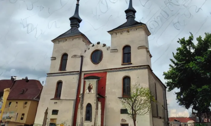 kostel Narození Panny Marie v Želivi – akvarel
