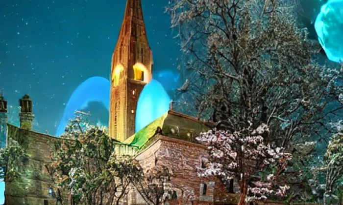 Kostel Narození Panny Marie v Záběhlicích – noc