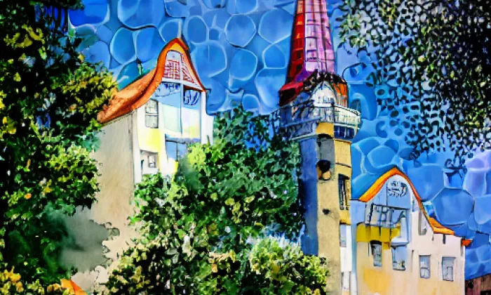 Kostel Narození svatého Jana Křtitele (Přibyslav) – akvarel