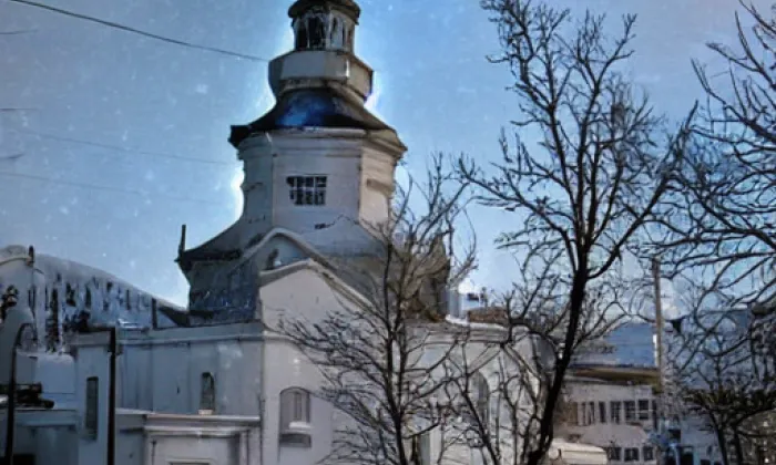 Kostel Navštívení Panny Marie (Božkov) – zima