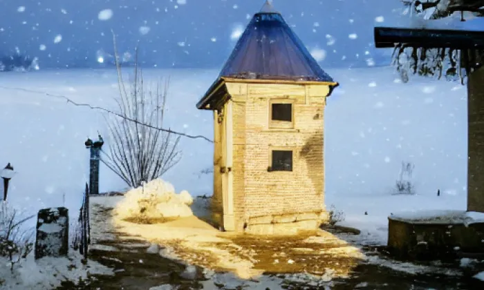 Kostel Navštívení Panny Marie (Polní Voděrady) – winter