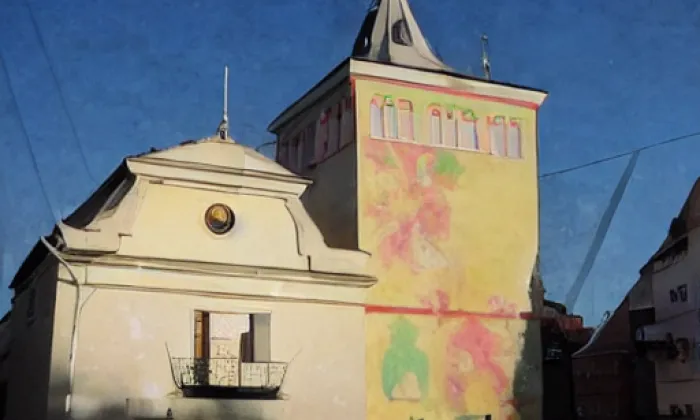 kostel Navštívení Panny Marie (Pravlov) – akvarel