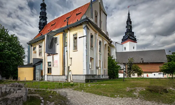 Kostel Navštívení Panny Marie v Křešicích – zima
