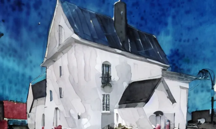 kostel Nejsvětější Trojice (Bystřice nad Pernštejnem) – akvarel