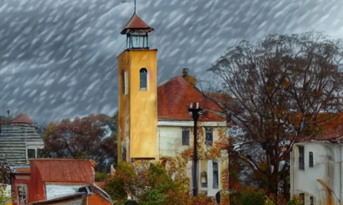 Kostel Nejsvětější Trojice (Dobřichov) – podzim