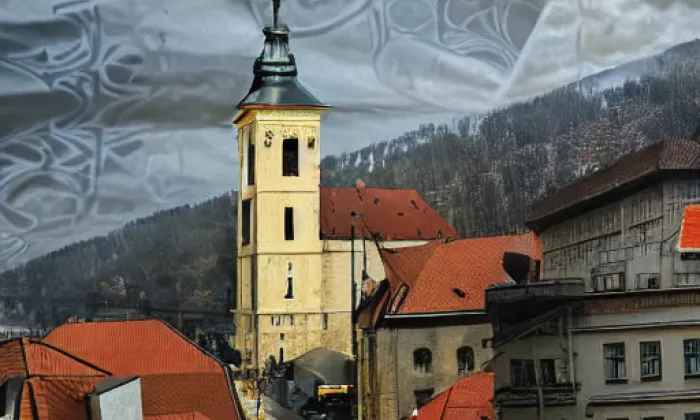 Kostel Nejsvětější Trojice (Dobřichov) – noc