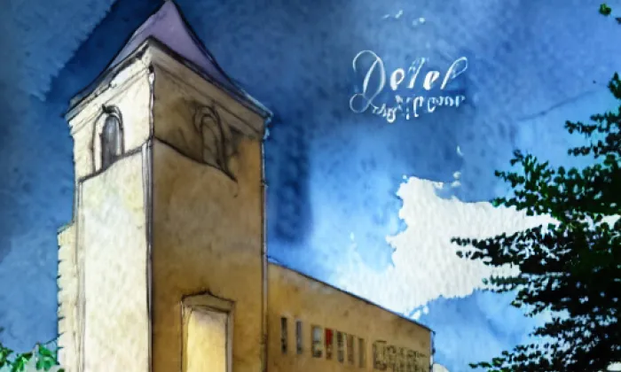 Kostel Nejsvětější Trojice (Hořepník) – akvarel