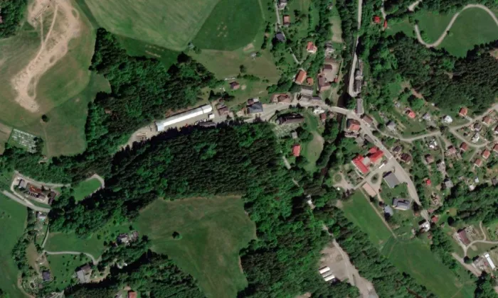 Kostel Nejsvětější Trojice (Klášterec nad Orlicí) – letecký pohled