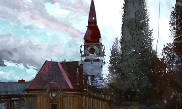 Kostel Nejsvětější Trojice (Krásný Les) – podzim