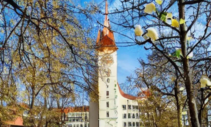 kostel Nejsvětější Trojice (Liboc) – akvarel