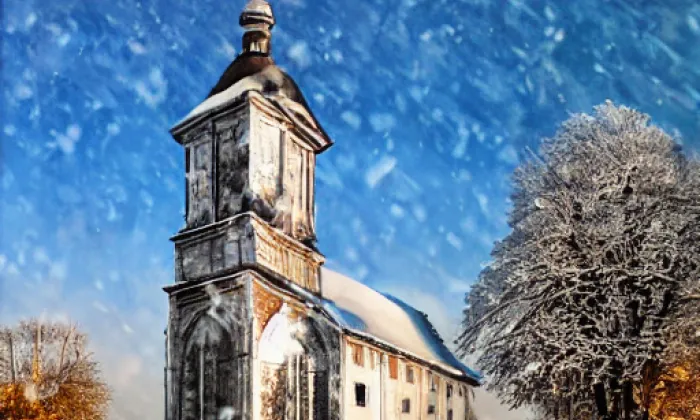 Kostel Nejsvětější Trojice (Litíč) – winter