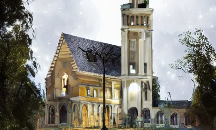 Kostel Nejsvětější Trojice (Rozvadovice) – noc