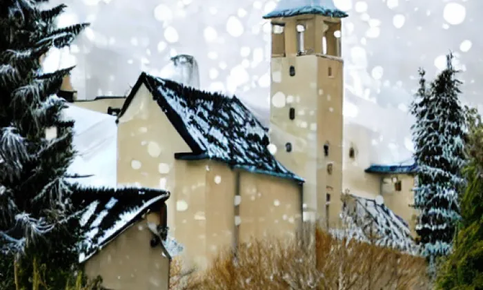 Kostel Nejsvětější Trojice (Rozvadovice) – winter