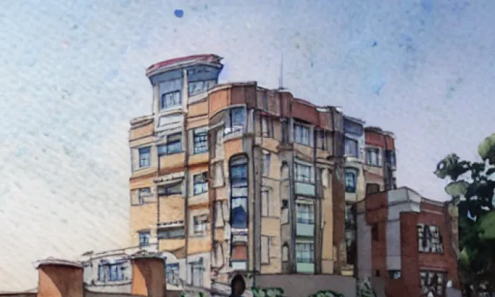 kostel Nejsvětější Trojice (Rychnov nad Kněžnou) – akvarel