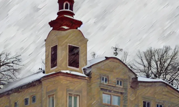 Kostel Nejsvětější Trojice (Střekov) – winter
