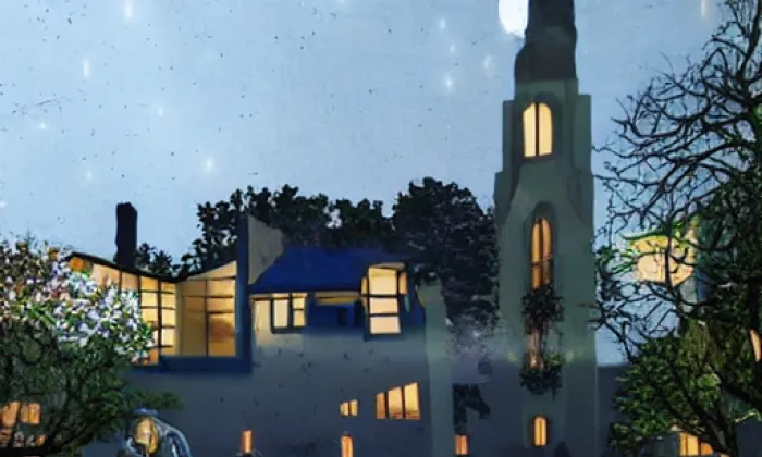 Kostel Nejsvětější Trojice (Velká Štáhle) – noc