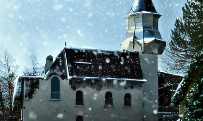 Kostel Nejsvětější Trojice (Velká Štáhle) – zima
