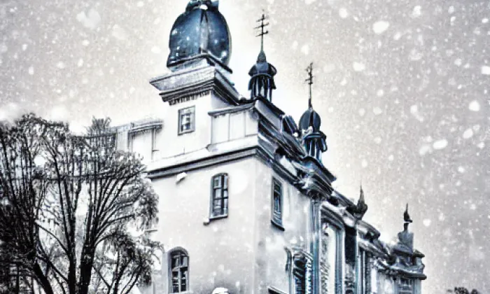 Kostel Nejsvětější Trojice (Verneřice) – zima