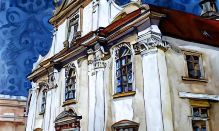 Kostel Nejsvětější Trojice na Novém Městě v Praze – akvarel