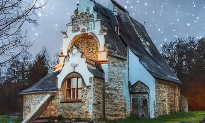Kostel Nejsvětější Trojice v Hostíkovicích – noc