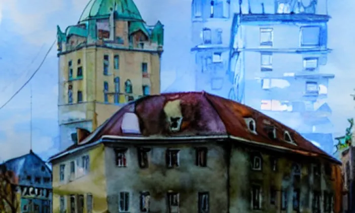Kostel Nejsvětějšího Srdce Ježíšova (Liberec XXXIII-Machnín) – akvarel